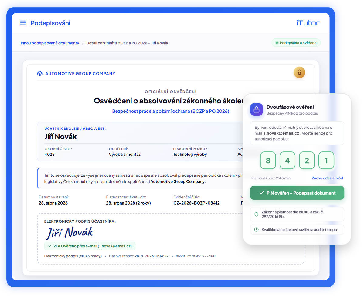 Moduly LMS iTutor - ePodpisy